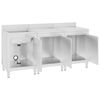 vidaXL &Eacute;vier de cuisine commercial 180x60x96 cm Acier inoxydable