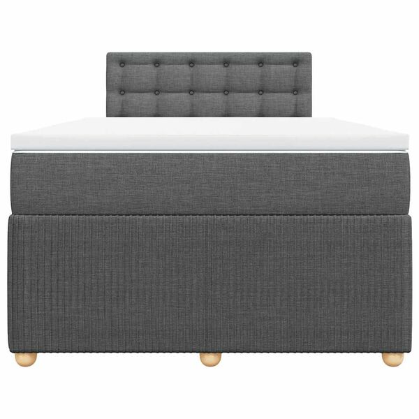 vidaXL Sommier &agrave; lattes de lit avec matelas Gris fonc&eacute; 120x200cm Tissu