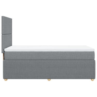 vidaXL Sommier à lattes de lit avec matelas Gris clair 90x200 cm Tissu