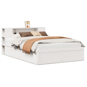 vidaXL Cadre de lit sans matelas blanc 160x200 cm bois de pin massif