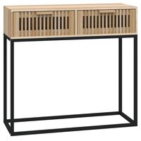 vidaXL Table console 80x30x75 cm bois d'ingénierie et fer