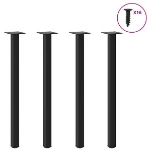 vidaXL Pieds de table console 4 pi&egrave;ces Noir 72-74 cm Acier