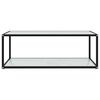 vidaXL Table basse Blanc 100x50x35 cm Verre tremp&eacute;