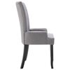vidaXL Chaises &agrave; manger avec accoudoirs lot de 6 gris clair tissu