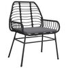 vidaXL Ensemble de salle &agrave; manger pour jardin 5 pcs Noir polyrotin