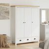 vidaXL Garde-robe &agrave; 3 portes Hill Blanc 127x50x170 cm Bois pin solide
