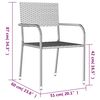 vidaXL Ensemble &agrave; manger de jardin 3pcs gris/noir r&eacute;sine tress&eacute;e/acier