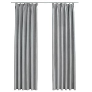 vidaXL Rideaux occultants avec crochets 2 pcs Gris 140x245 cm