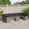 vidaXL Ensemble de canap&eacute; de jardin avec stockage Gris clair polyrotin