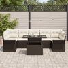 vidaXL Ensemble de canap&eacute; de jardin 8 pcs Marron Poly rotin