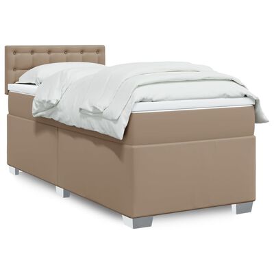 vidaXL Sommier à lattes de lit avec matelas Cappuccino 80x200 cm