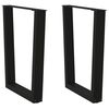vidaXL Pieds de table &agrave; manger en V 2 pi&egrave;ces Noir 60 x (72-73,3) cm Acier