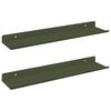 vidaXL &Eacute;tag&egrave;re flottante 2 pcs Vert olive 40 x 9 x 2,5 cm Acier
