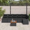 vidaXL Ensemble de canap&eacute; de jardin avec stockage 7 pcs Noir polyrotin