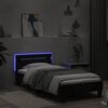 vidaXL Cadre de lit sans matelas avec lumi&egrave;res LED noir 75x190 cm