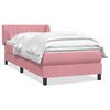 vidaXL Sommier &agrave; lattes de lit avec matelas rose 100x220 cm velours