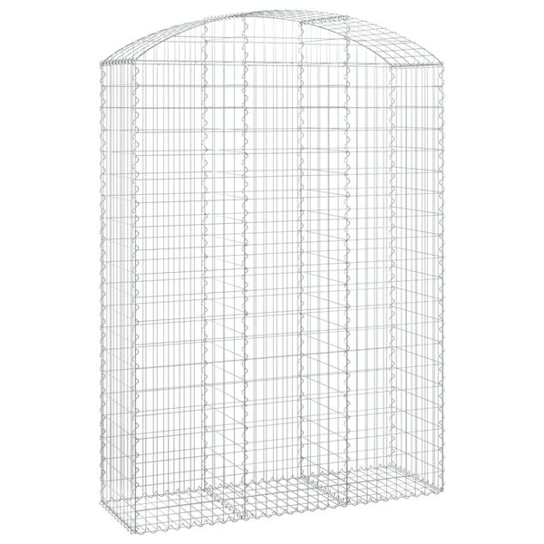 vidaXL Panier de gabions arqu&eacute; 150x50x200/220 cm Fer galvanis&eacute;