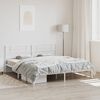 vidaXL Cadre de lit m&eacute;tal sans matelas et t&ecirc;te de lit blanc 200x200 cm