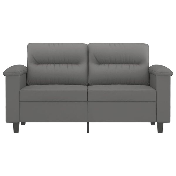vidaXL Canap&eacute; &agrave; 2 places Gris fonc&eacute; 120 cm Tissu microfibre