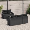 vidaXL Ensemble de Canap&eacute;s avec coussin 6 pcs Noir polyrotin