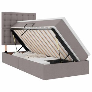 vidaXL Lit avec rangement et matelas Taupe 90 x 200 cm Polyester