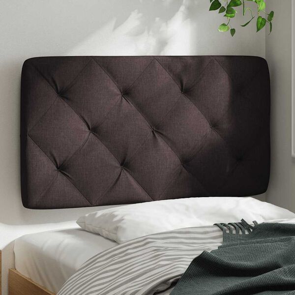 vidaXL Coussin de t&ecirc;te de lit marron fonc&eacute; 80 cm tissu
