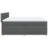vidaXL Sommier &agrave; lattes de lit avec matelas Gris fonc&eacute; 180x200cm Tissu