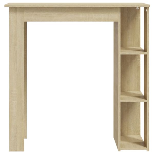 vidaXL Table de bar avec &eacute;tag&egrave;re Ch&ecirc;ne sonoma Bois d'ing&eacute;nierie