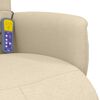 vidaXL Fauteuil inclinable de massage avec repose-pieds cr&egrave;me tissu