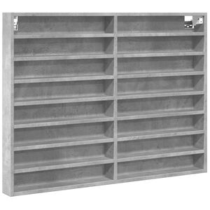 vidaXL Armoire &agrave; vitrine gris b&eacute;ton 100x8,5x75 cm bois d&rsquo;ing&eacute;nierie