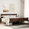vidaXL Cadre de lit en m&eacute;tal sans matelas ch&ecirc;ne marron 180x200 cm