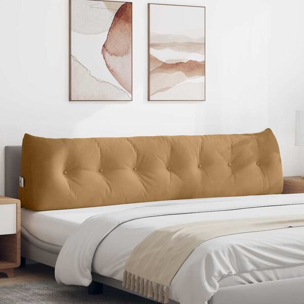 vidaXL Coussin de Dos Marron 200 x 24 x 50 cm Velours