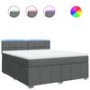 vidaXL Sommier &agrave; lattes de lit avec matelas Gris fonc&eacute; 180x200cm Tissu