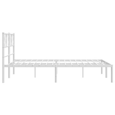 vidaXL Cadre de lit métal sans matelas et tête de lit blanc 135x190 cm