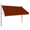 vidaXL Auvent manuel r&eacute;tractable avec LED 250 cm Orange et marron