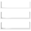 vidaXL &Eacute;tag&egrave;res murales 3 pcs blanc 80x18x18 cm bois d'ing&eacute;nierie