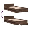 vidaXL Cadre de lit avec tiroir sans matelas ch&ecirc;ne marron 75x190 cm