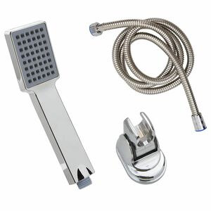 vidaXL Pomme de douche &agrave; main avec tuyau de 1,5 m Chrome