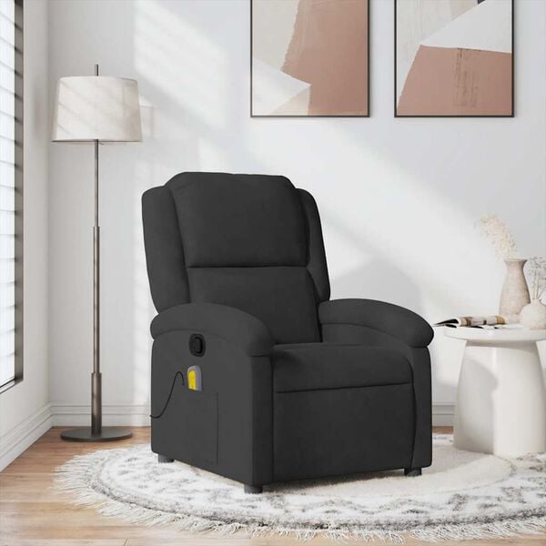 vidaXL Fauteuil de massage inclinable noir velours