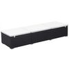 vidaXL Chaise longue avec coussin R&eacute;sine tress&eacute;e Noir