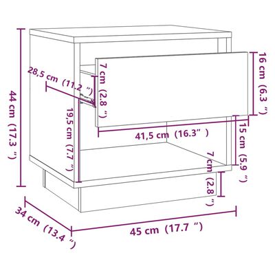 vidaXL Tables de chevet 2 pcs Chêne sonoma 45x34x44 cm Aggloméré
