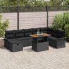 vidaXL Ensemble de canap&eacute; de jardin 9 pcs Noir polyrotin