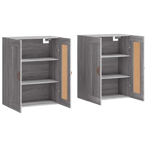vidaXL Armoires murales 2 pcs sonoma gris bois d'ing&eacute;nierie