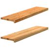 vidaXL Marches d'escalier 2 pcs marron clair 100x25x2 cm ch&ecirc;ne massif