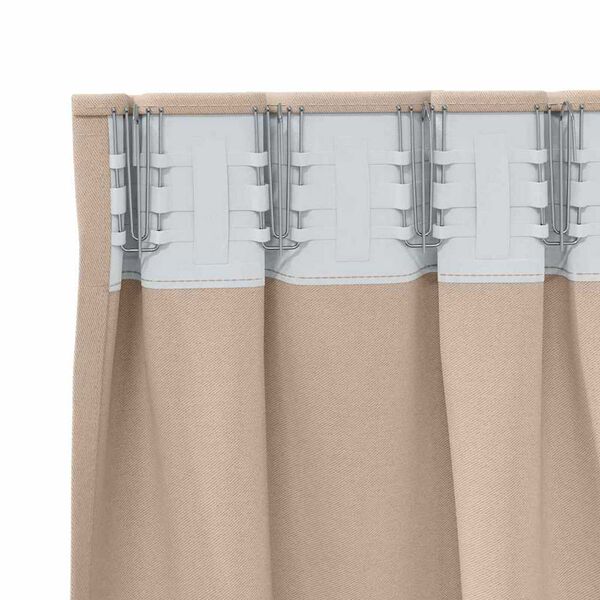vidaXL Rideaux occultants avec anneaux 2 pcs Taupe 225 x 140 cm