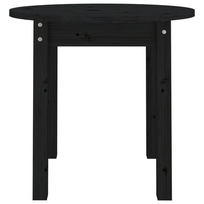 vidaXL Table basse Noir Ø 45x40 cm Bois massif de pin