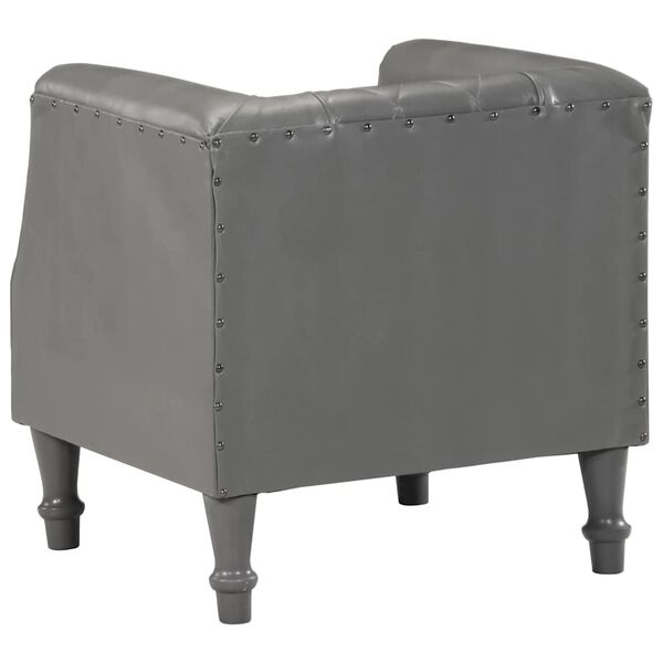 vidaXL Chaise cabriolet Gris Cuir v&eacute;ritable de ch&egrave;vre