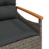 vidaXL Salon de jardin 4 pcs avec coussins gris r&eacute;sine tress&eacute;e