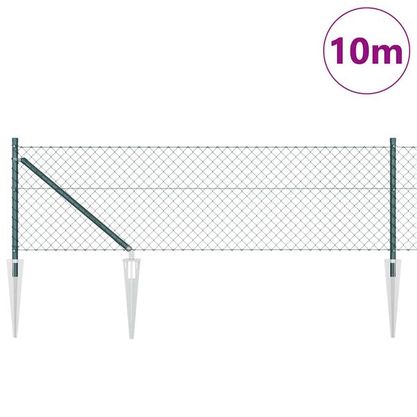 vidaXL Poteau de cl&ocirc;ture. Vert 10 x 0,6 m (maille 40 x 40 mm)