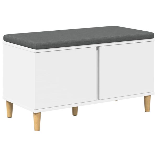 vidaXL Banc d'entr&eacute;e avec coussin avec stockage Blanc 80 x 38 x 46 cm